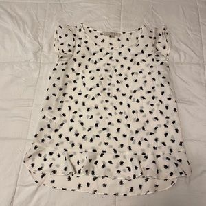 White w/ black LOFT Blouse